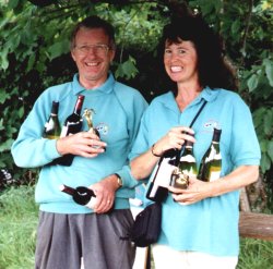 Jane and Glyn Collect their Winners' Trophies