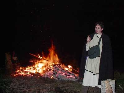 [story telling near a bon fire]