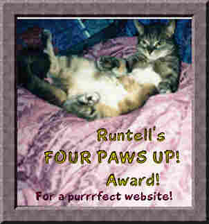 Runtell's Four Paws Up Award!