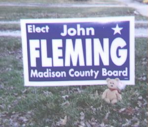 Curly goes on the Campaign Trail in Illinois!