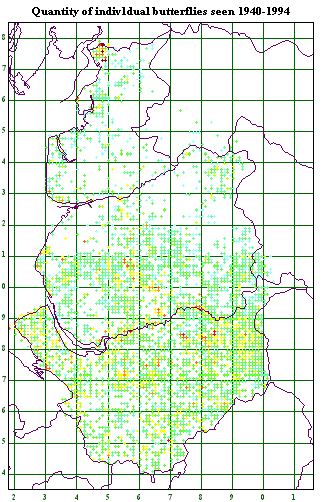 quantity of individual butterflies 1940-1994