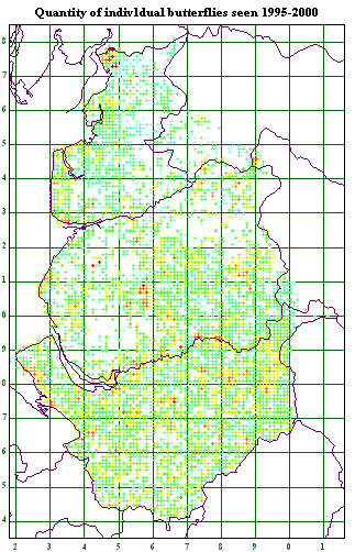 quantity of individual butterflies 1995-2000