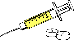 Hypodermic needle and tablets