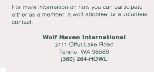 Wolf Haven International ... (360) 264 - HOWL