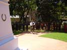 Bill approaches the monument
