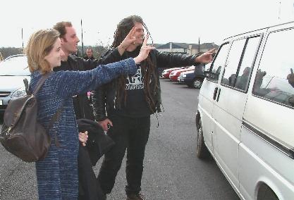 Waving to Karen