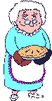 grandma with pumpkin pie