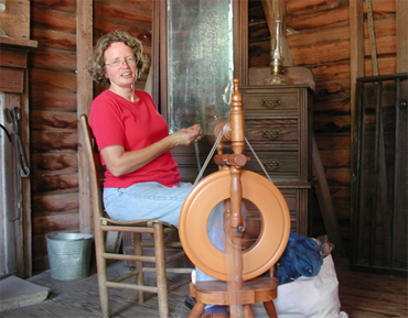 Elizabth Spinning at Jarrell Plantation