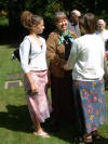 Liz, Sylvia at Paul Mulder gravesite service, Mount Olivet Cemetery, Renton, WA, on May 1, 2004.