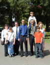L to R:  Natasha, Victoria, Michael, Peter, Marshall (on Dan's shoulders), Christopher and Liz.