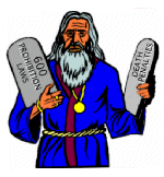 Mythological Moses and his 600 Commandments and death penalties.