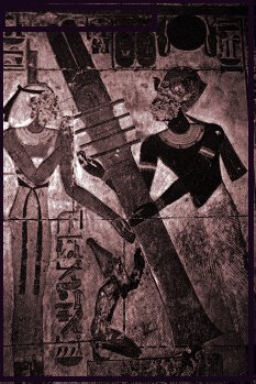 Seti I erecting the Djed-pillar, XIXth Dynasty, Abydos