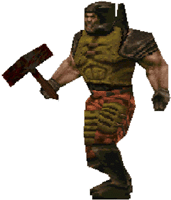 Player with axe