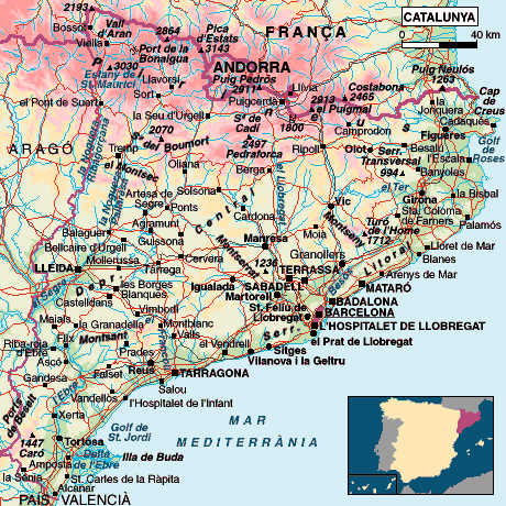 mapa de Catalunya