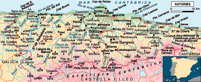 mapa Principat d'Astúries