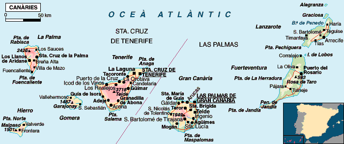 Mapa Illes Canàries