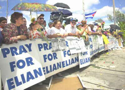 crowd of Elian watchers