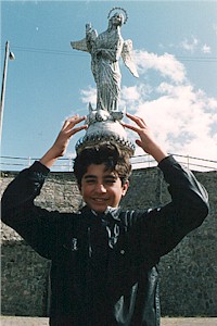 Statue atop "El Panecillo" Hill
 Quito - Ecuador