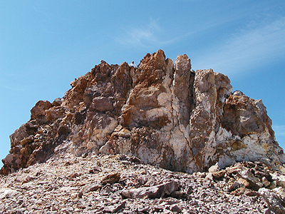 Eroded summit block