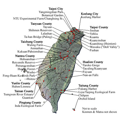 Map of sites visited