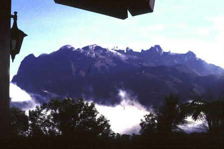 Mt Kinabalu viewed from park Hq.