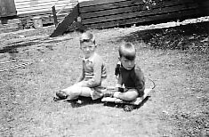 Alan and Ron with billy-cart