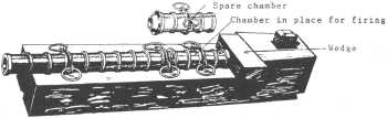 Naval gun on its trunk