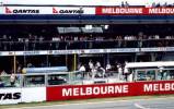 Hakkinen in the pit lane