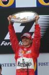 Michael gets the winners trophy