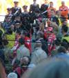 Michael, Jean Todt, Felipe and Luca Badoer