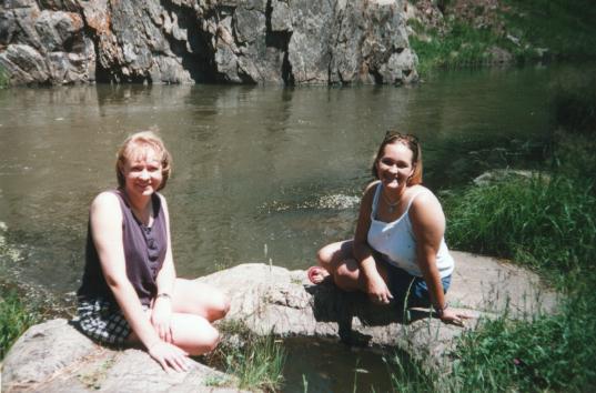Joy, Stacey at Steamboat Rock - July 1998