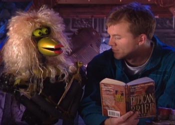 Crow informs Mike that he has turned into a "Bolarien," One of the aliens from the film they are watching.
