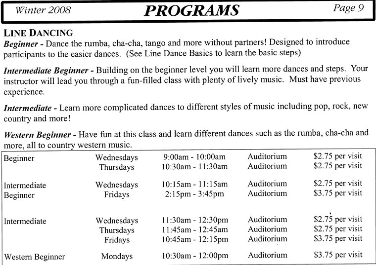 Programs - Line Dancing - Beginner, Intermediate Beginner, Intermediate, Western Beginner - Page 9