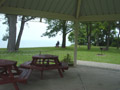 view of the shore from the wedding gazebo
