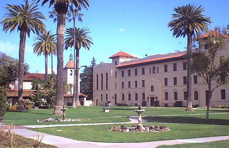 Alumni bldg and Mission Santa Clara at Santa Clara U.
