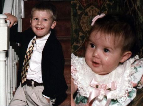 5 Sept 1999 photo of 
Addison Madeleine, on the occassion of our 40th wedding anniversary.  This is Addison's first coat and tie, and Madeleine's first party dress - at six months!