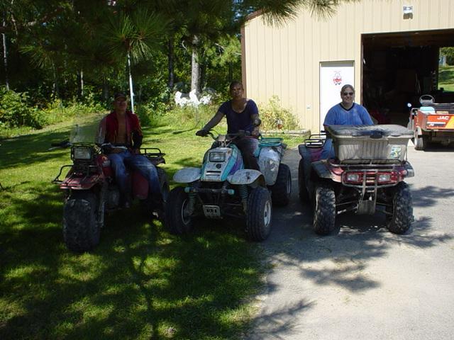 We went up to Jessie's Grandmas house and went on long rides with the 4wheelers There were afew puddles but a lot of fun