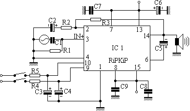 Het schakelschema van de 100 Watt audio versterker.