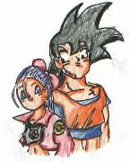 Goku and Bulma, back to back