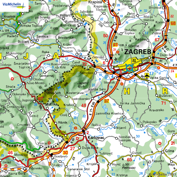 Map of Metlika/Zagreb