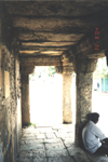 A view along the front varandah of the "Madam" on one side of the  road