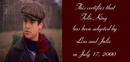 Felix was adopted from Jamie and Chelsea's Avonlea