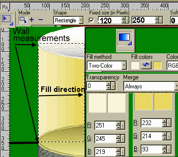 Wall measurements and color fill