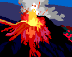 Erupting volcanoe