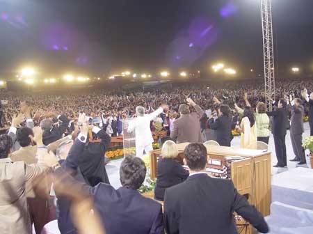 A glimpse of the Benny Hinn program
