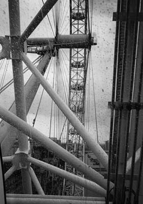 Inside the London Eye.