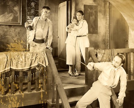 Lois Moran, Lon Chaney, and Owen Moore in The Road to Mandalay, MGM, 1926