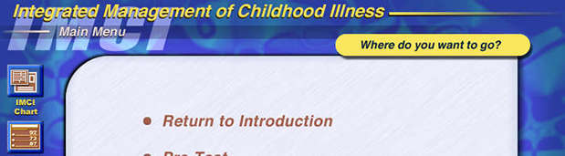 IMCI main menu
