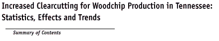 Increased Clearcutting for Woodchip Production in Tennessee: Statistics, Effects and Trends; Summary of Contents