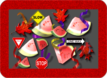 TRAFFIC SIGNS IN RED FRAME